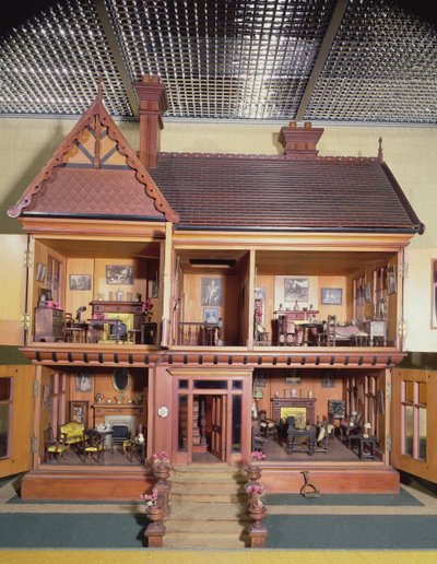 Dolls house purchased and furnished by Queen Mary, made by Ascroits of Liverpool by English School
